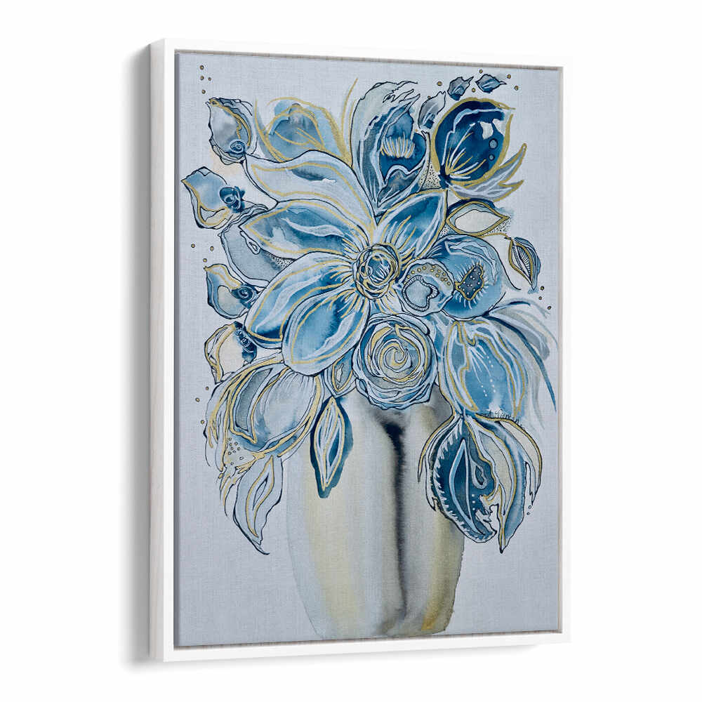 Stunning AZUL FLORAL, FLORAL FLOWER PAINTINGS in vibrant blue, perfect for transforming your space with elegance.