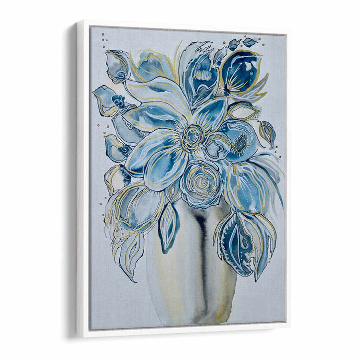Stunning AZUL FLORAL, FLORAL FLOWER PAINTINGS in vibrant blue, perfect for transforming your space with elegance.