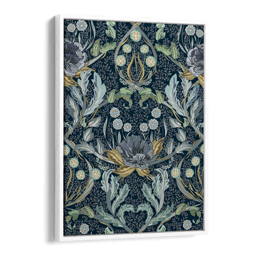 Floral Blue Pattern art prints featuring intricate designs to elevate your space with elegance and bohemian charm.