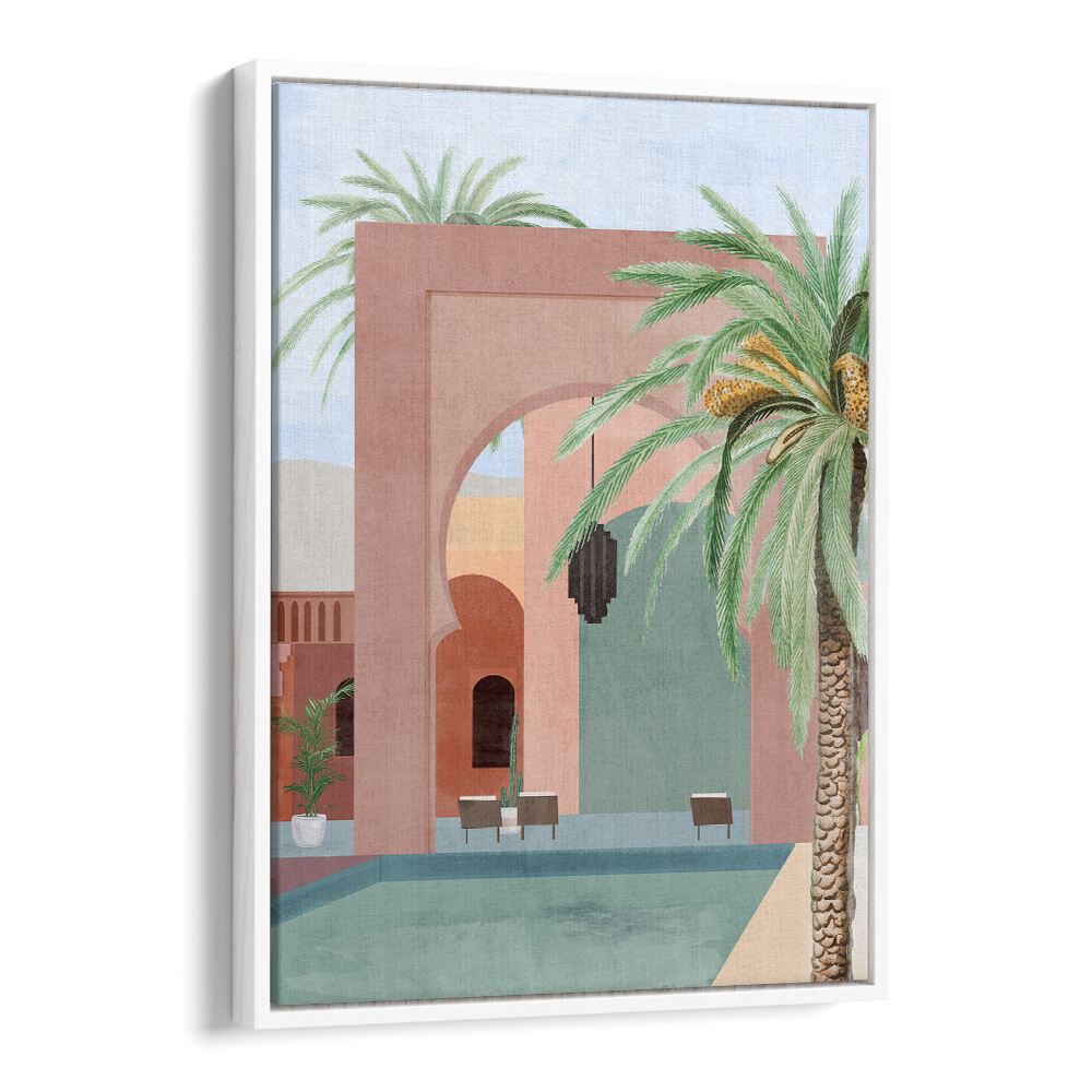 Stunning MOROCCAN POOL, BOHO ART PAINTINGS featuring vibrant colors and intricate designs for a unique living space.