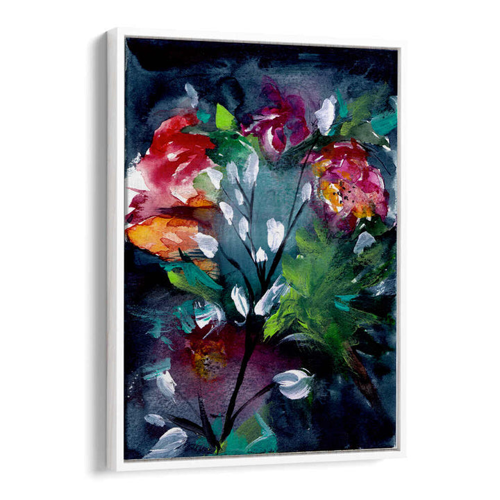 NIGHT GARDEN III , FLORAL FLOWER PAINTINGS