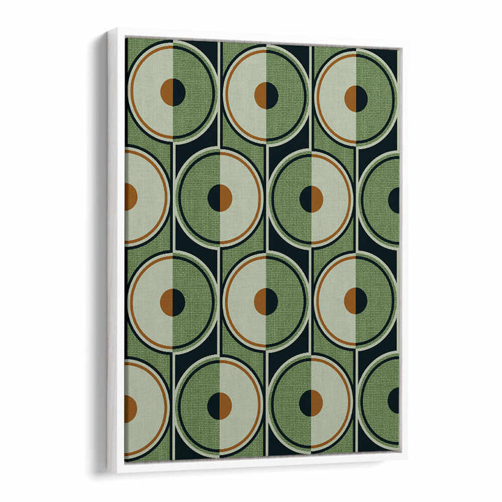 RETRO CIRCLES GREEN , GEOMETRIC ART PRINTS
