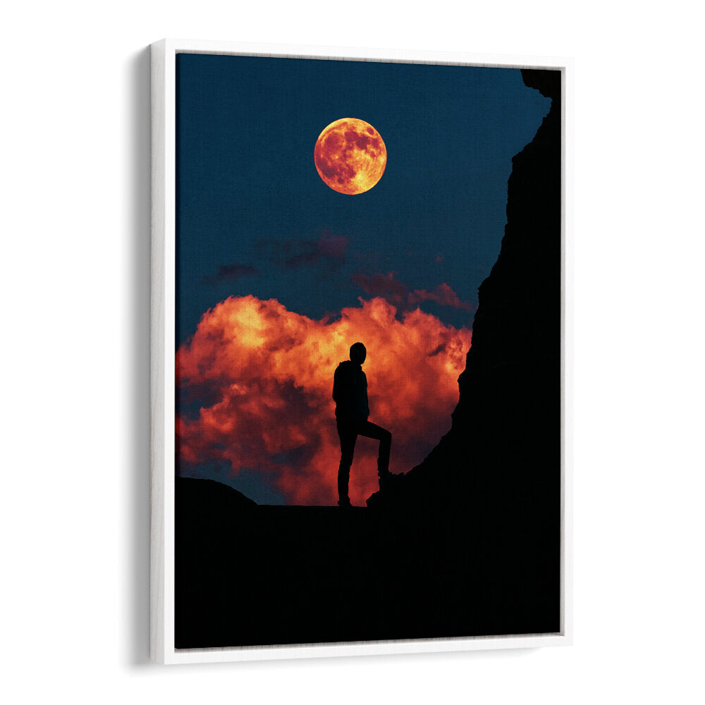 STANDING WITH MOON , SURREAL ART PRINTS