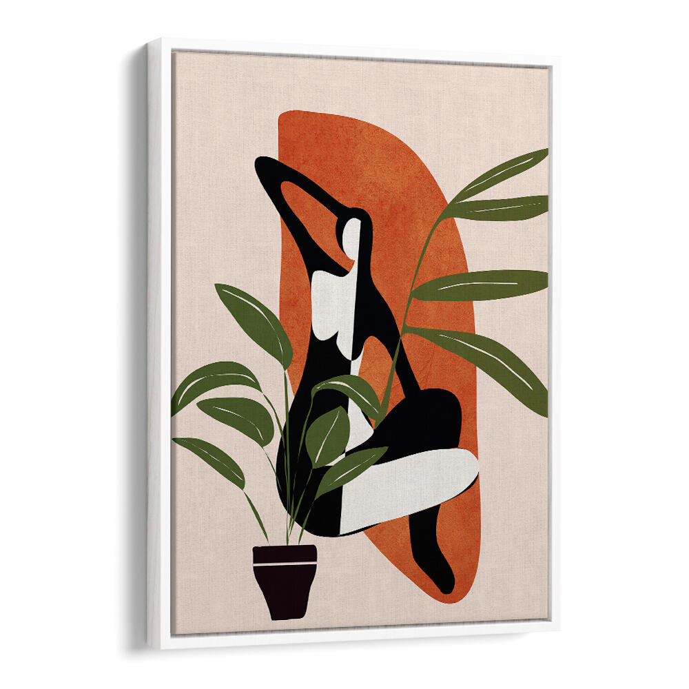 VERDANT SILHOUETTE , BOHO ART PAINTINGS