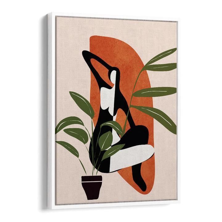 VERDANT SILHOUETTE , BOHO ART PAINTINGS