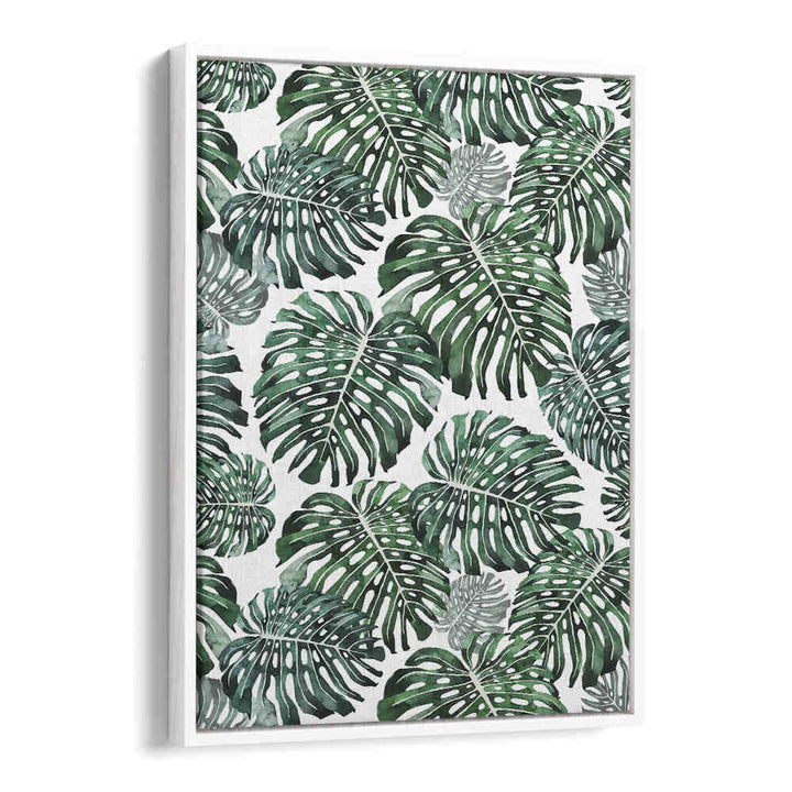 TROPICAL MONSTERA LEAVES , FLORAL FLOWER PAINTINGS