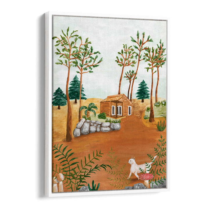 CABIN IN THE WOODS , LANDSCAPE PAINTINGS