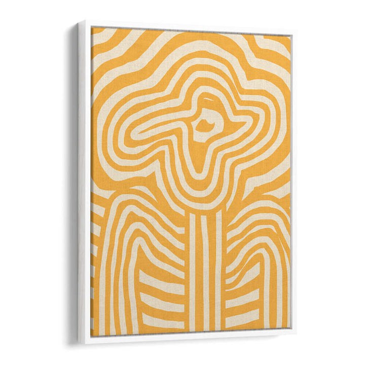 YELLOW STRIPED FLOWER , FLORAL FLOWER PAINTINGS