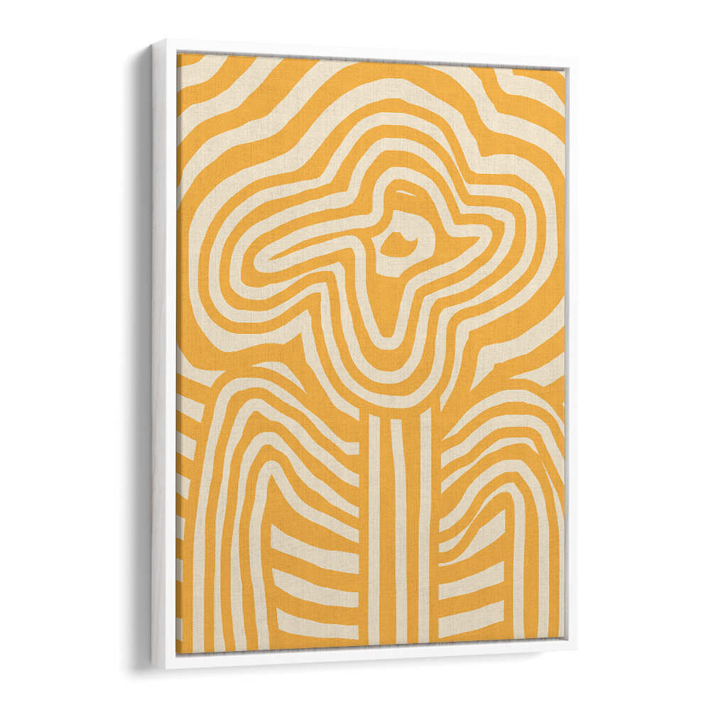 YELLOW STRIPED FLOWER , FLORAL FLOWER PAINTINGS