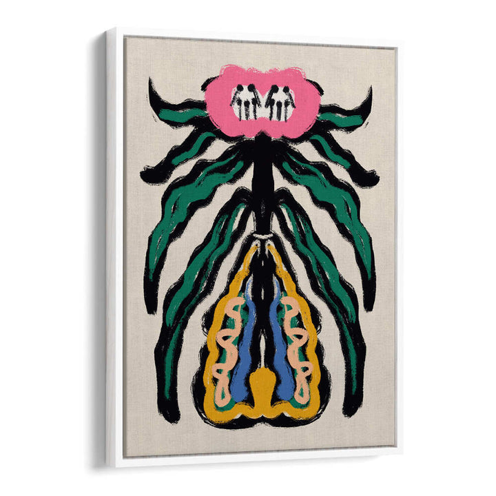 SYMMETRICAL DESIGN WITH A PINK FLOWER , FLORAL FLOWER PAINTINGS