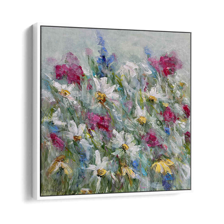 Stunning DAISY IN PINK WHITE, FLORAL FLOWER PAINTINGS featuring vibrant brushstrokes for a fresh, floral atmosphere.