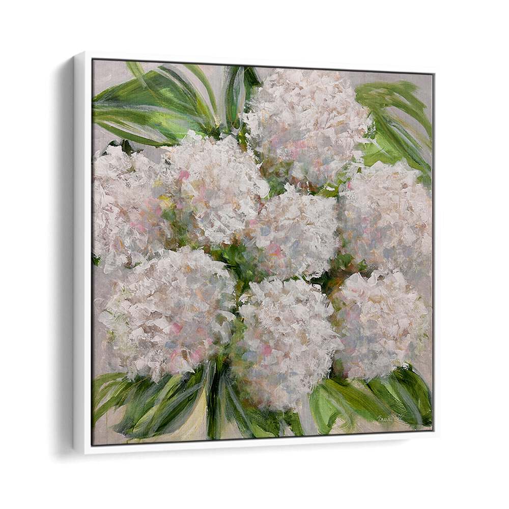 Elevate your decor with a Bouquet of White Hydrangeas, floral flower paintings that add elegance to any room.