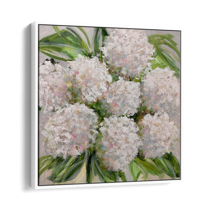 Elevate your decor with a Bouquet of White Hydrangeas, floral flower paintings that add elegance to any room.