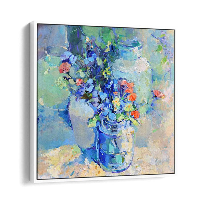 Vibrant WILD FLOWERS in a jar, perfect for enhancing home decor with FLORAL FLOWER PAINTINGS. Ideal for nature lovers.