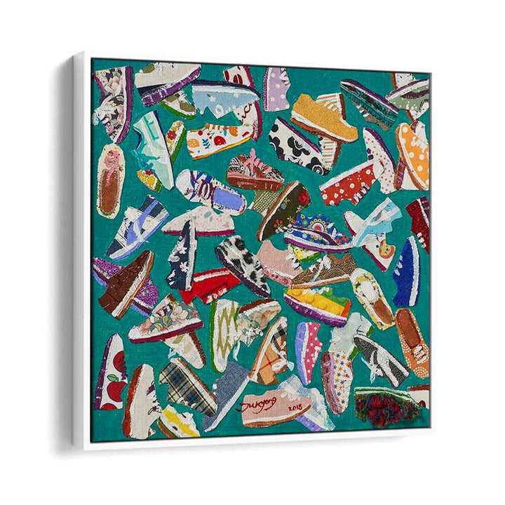 Colorful array of artistic shoes featured in SHOES, FASHION POSTERS for vibrant home decor. Perfect for style lovers!