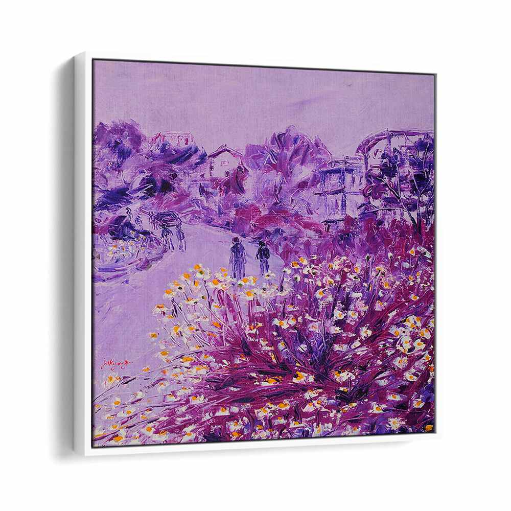 Vibrant CHRYSANTHEMUM DATE, FLORAL FLOWER PAINTINGS showcase a colorful garden scene filled with lively blooms.