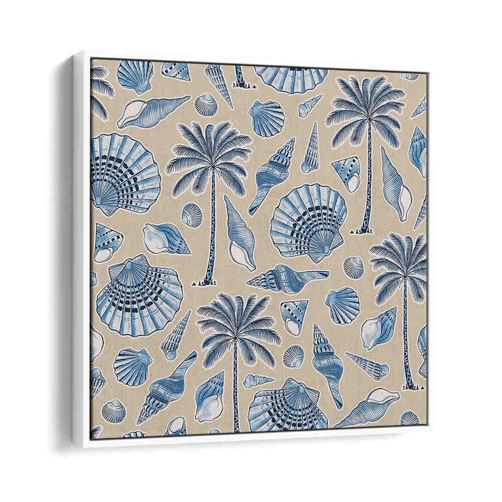 SEASHELLS AND PALM TREES SAND , BEACH PAINTINGS