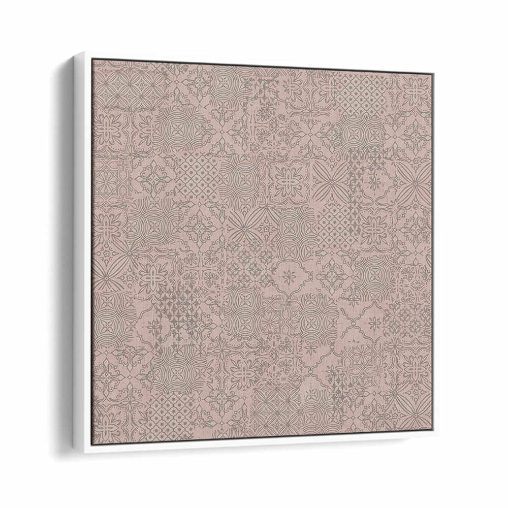 VINTAGE TILE PATTERN CLASH SOFT PINK , PATTERN ART PRINTS