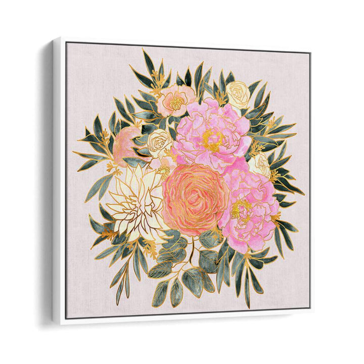 NANETTE FLORAL BOUQUET IN PASTELS , FLORAL FLOWER PAINTINGS