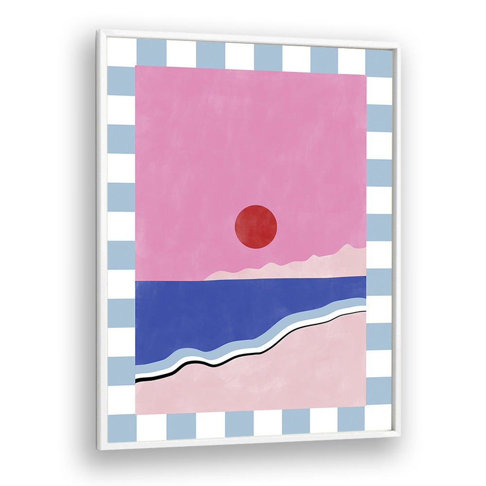 Vibrant PINK SKY, LANDSCAPE PAINTINGS by Elena Ristova, showcasing a stunning sunset over the ocean. Perfect decor!