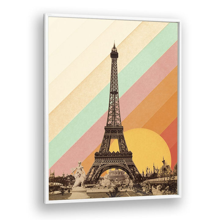 Colorful EIFFEL TOWER RAINBOW travel posters by Florent Bodart capture the charm of Paris in vibrant hues.