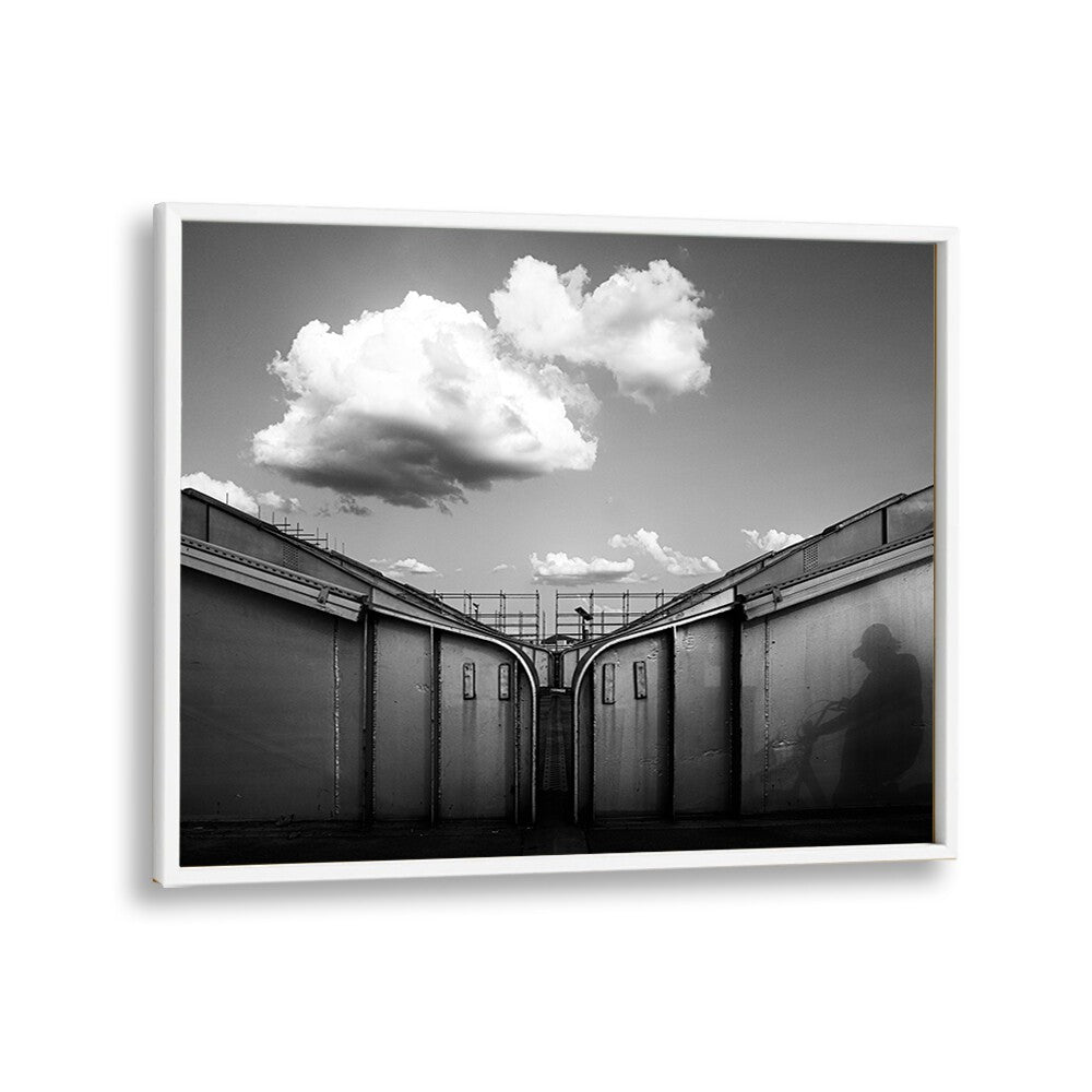 Explore urban life with "ON THE BRIDGE, PHOTOGRAPHY PRINTS," showcasing stunning street photography in black and white.