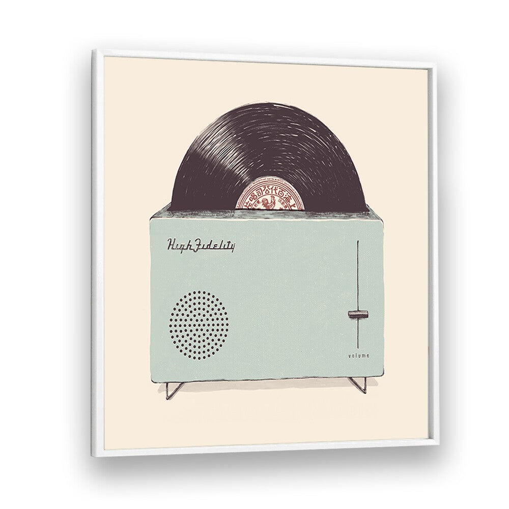Stylish HIGH FIDELITY, MUSIC POSTERS featuring a vintage record player, perfect for enhancing your space.