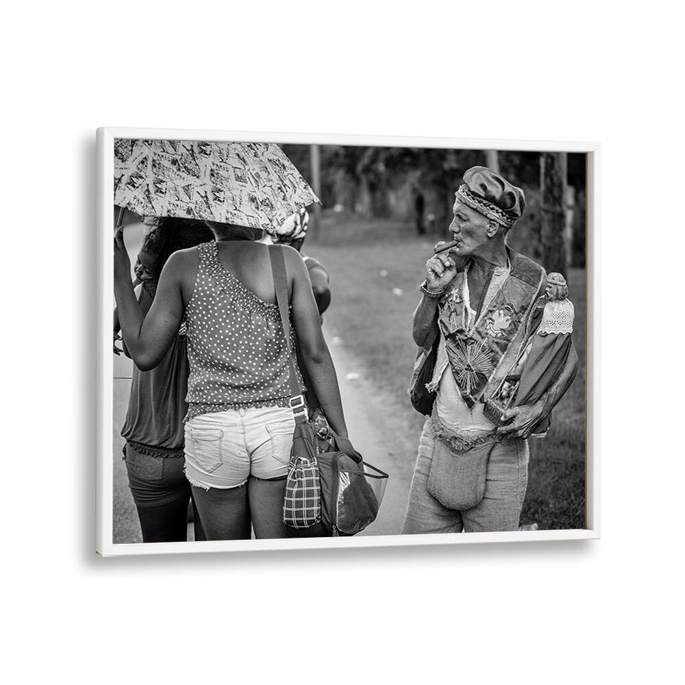 Street scene in black and white featuring urban life, part of the DISTRACTED, PHOTOGRAPHY PRINTS collection.