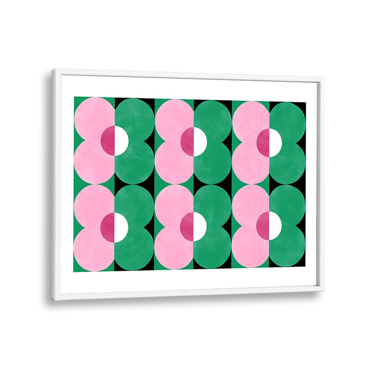 Vibrant GREEN & pink floral painting by Elena Ristova, enhancing your space with nature's beauty.