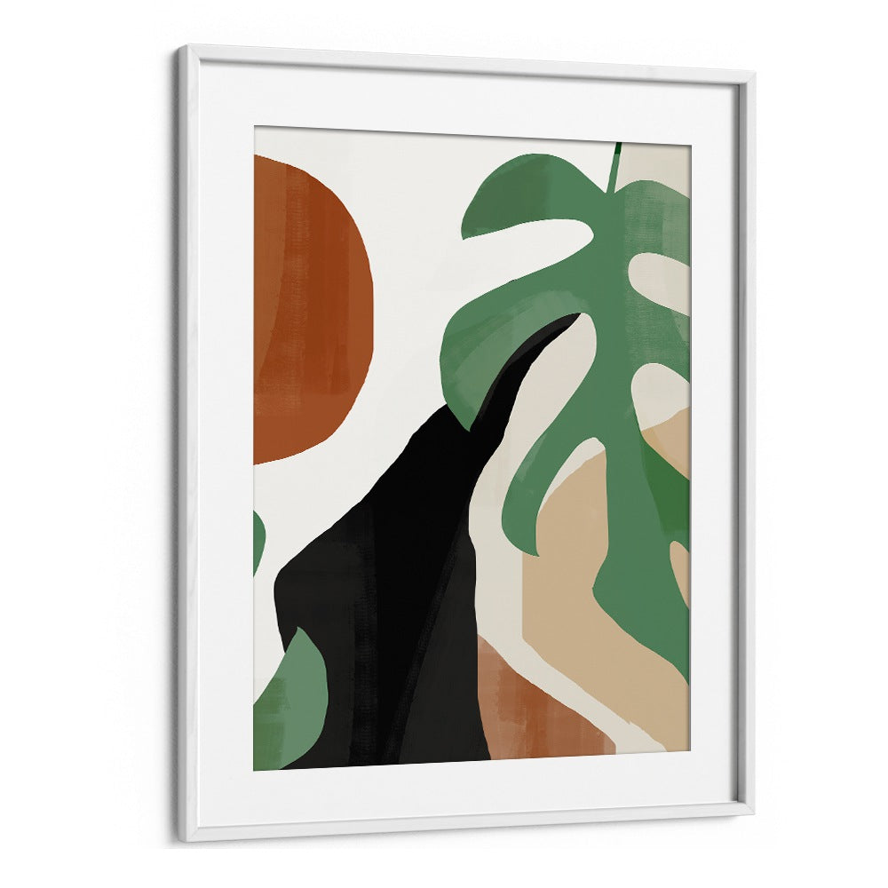 Abstract Tropical Leaves, Boho Art Paintings showcasing earthy tones for a serene home decor enhancement.