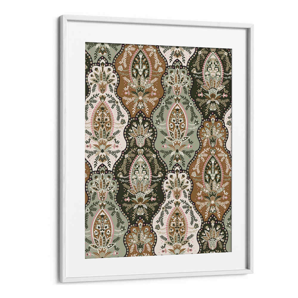 COUNTRY HOUSE PAISLEY GREEN , PATTERN ART PRINTS