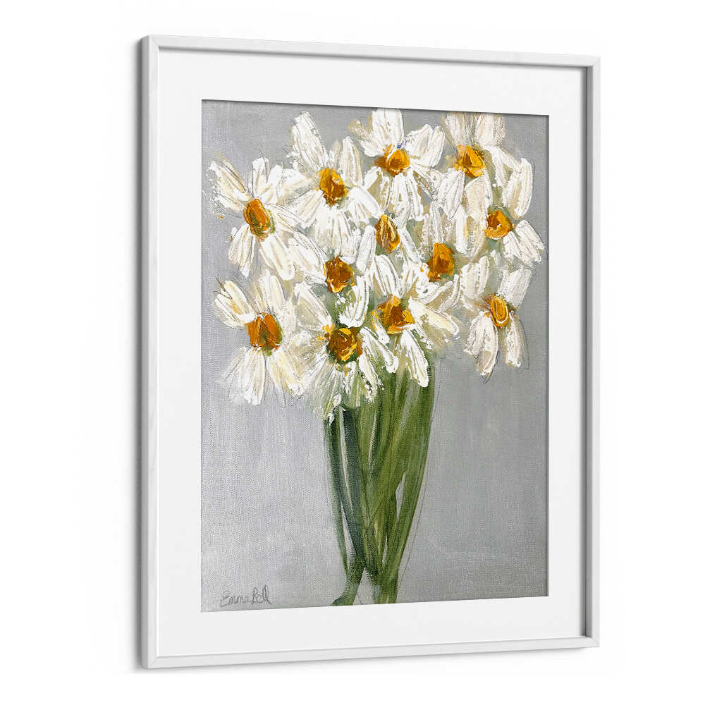 Stunning DELICATE BOUQUET OF DAISIES, FLORAL FLOWER PAINTINGS, perfect for brightening your living space.