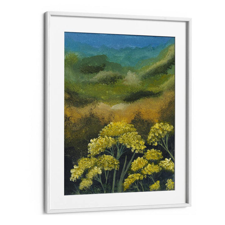Vibrant FRENCH YELLOW FLOWERS in a floral painting, perfect for adding charm to any space. Explore our collection!