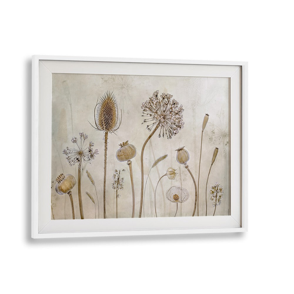 Elegant floral flower paintings titled "GROWING OLD," capturing the beauty of aging in fine art. Perfect for home decor.