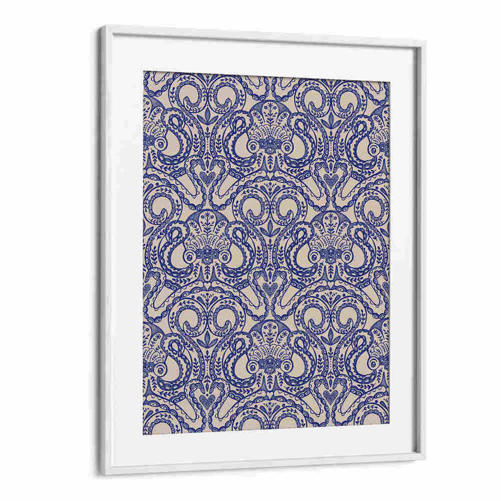 OKTOPUS DAMAST INK BLUE , PATTERN ART PRINTS