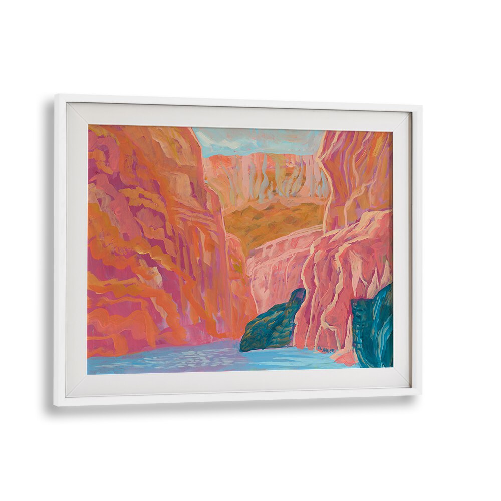 Vibrant PINK CANYON, LANDSCAPE PAINTINGS showcasing serene canyon hues, perfect for enhancing your living space.