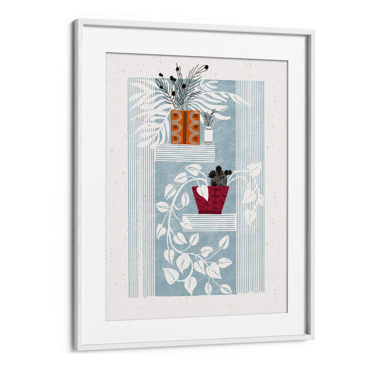 SHELVED SERENITY , FLORAL FLOWER PAINTINGS