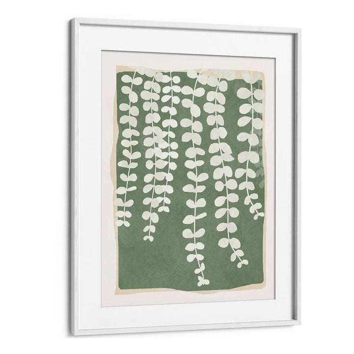 MINIMAL ABSTRACT LEAVES II , FLORAL FLOWER PAINTINGS