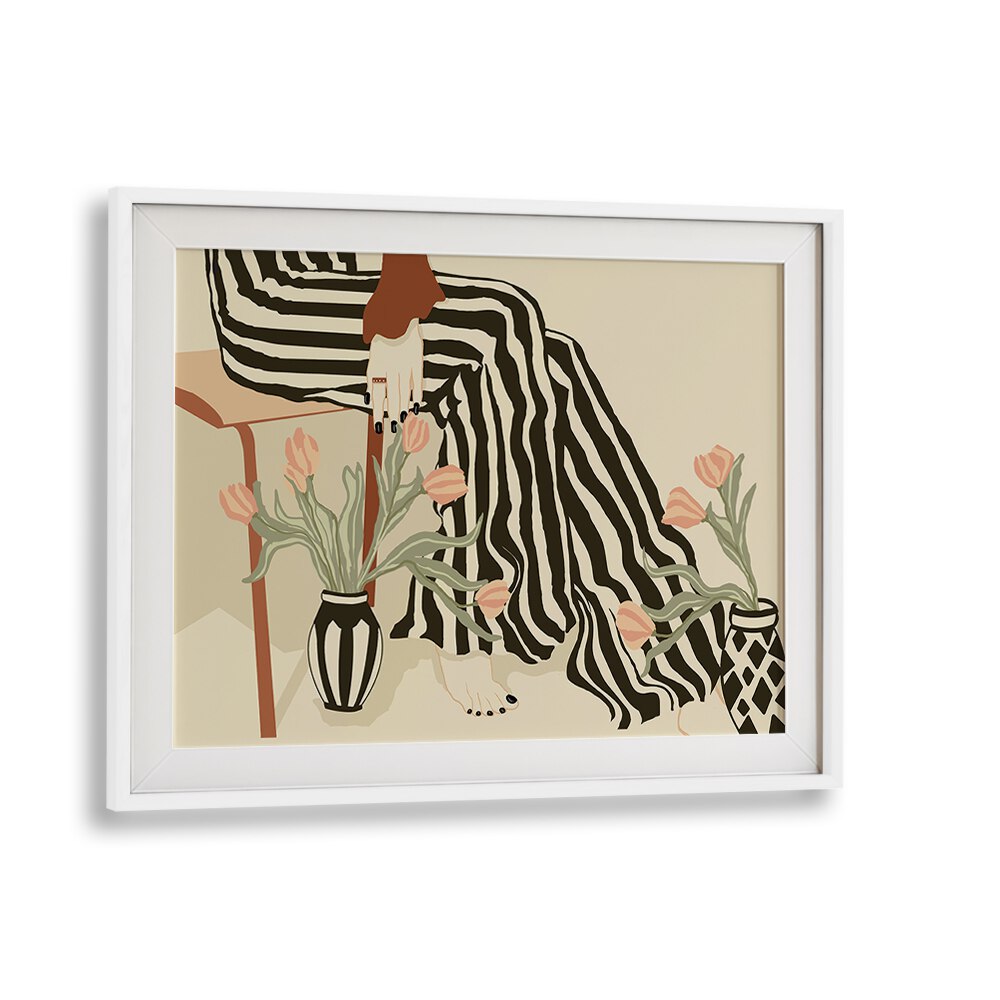 Elegant TULIPS BY MY FEET, BOHO ART PAINTINGS in a chic setting, perfect for enhancing home decor.