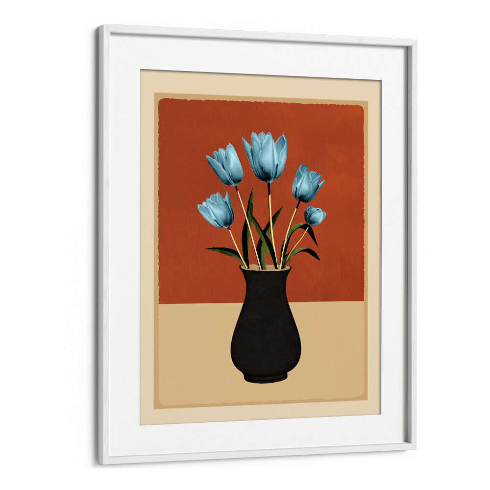 TULIPS IN VASE III , BOHO ART PAINTINGS