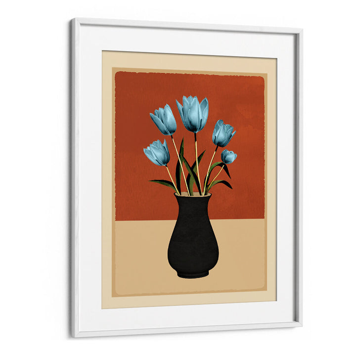 TULIPS IN VASE III , BOHO ART PAINTINGS