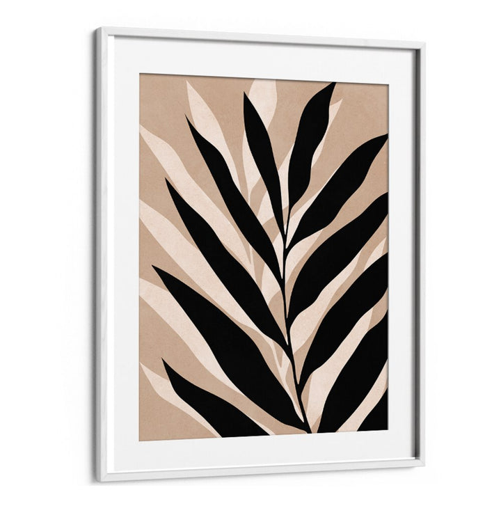 Stylish TROPICAL II, BOHO ART PAINTINGS featuring bold black leaves on a neutral background, perfect for vibrant decor.