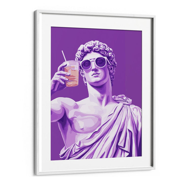 GREEK STATUE CHEERS, POP ART PAINTINGS, showcase vibrant elegance and celebration for any modern space.