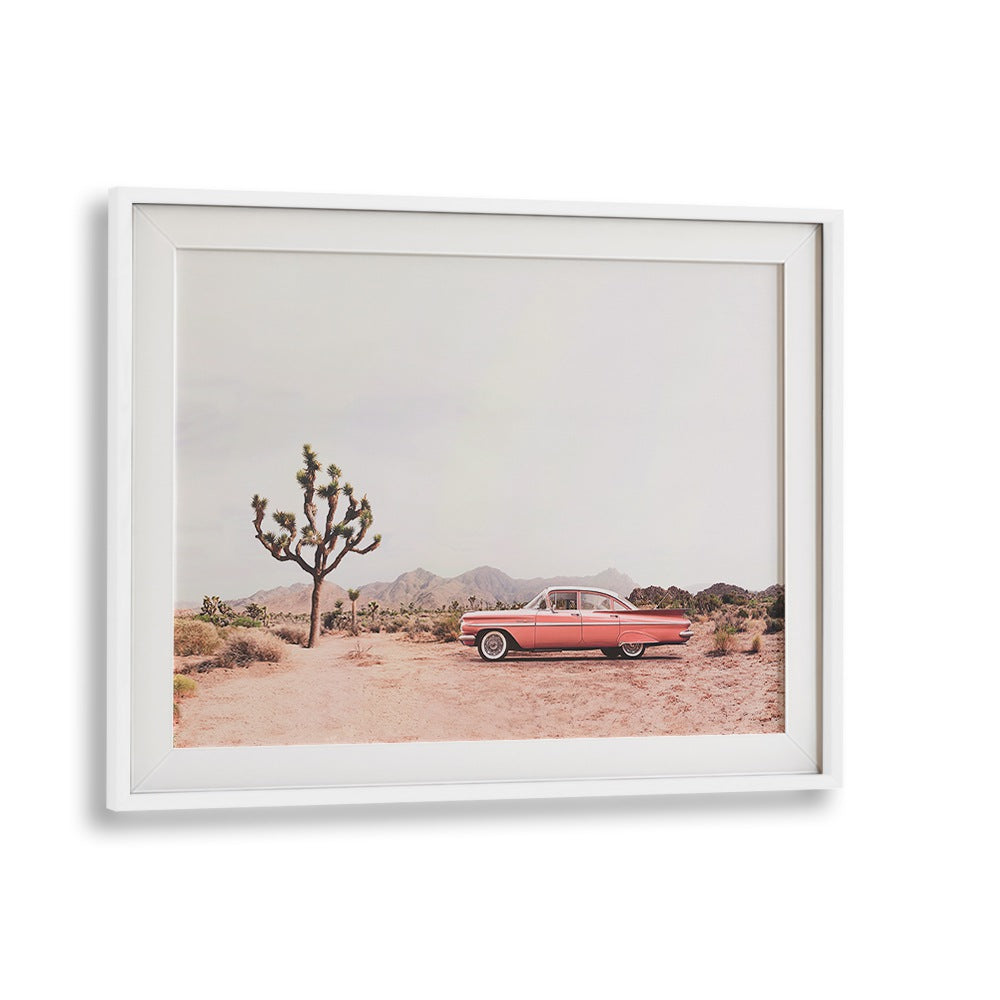 Stunning modern Americana painting, "IN THE DESERT, COWBOY," captures adventure in a serene desert landscape.