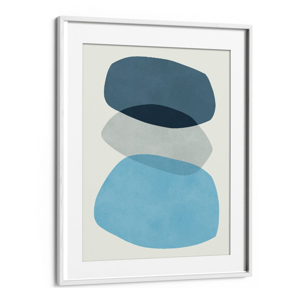 ROCK OVERLAY, ABSTRACT PAINTINGS showcase a stunning blend of blue hues adding elegance to any space. Perfect for indoor decor.