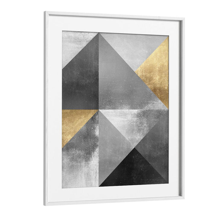 Stylish GOLD TEXTURES II, GEOMETRIC ART PRINTS featuring gold and silver tones, perfect for elegant home décor.