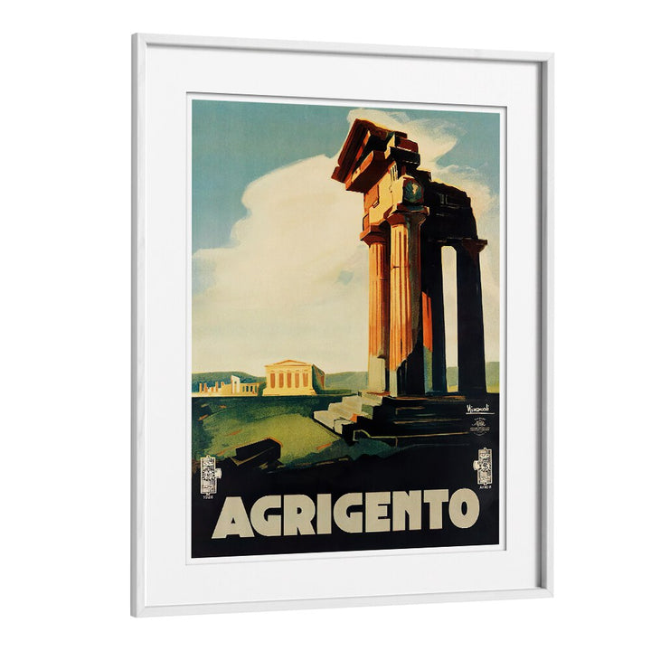 Stunning AGRIGENTO, VINTAGE TRAVEL POSTERS showcasing iconic architecture and charm of Italy’s historic landscape.