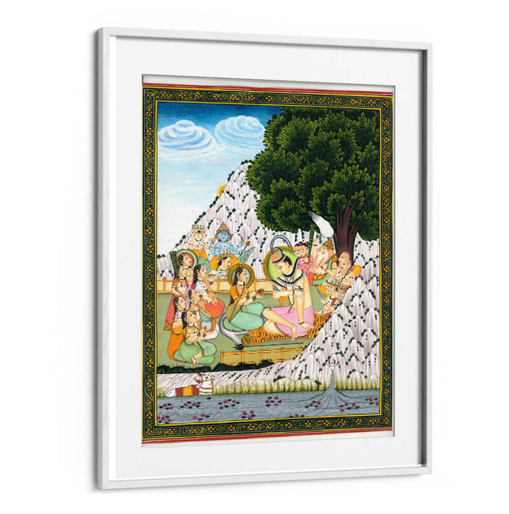 Vibrant LORD SHIVA TAKING BHANG, INDIAN ART PAINTINGS, showcasing Shiva's divine essence and cultural richness.