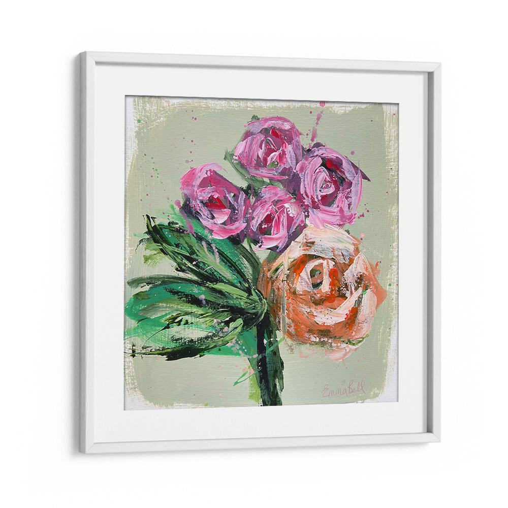 VIBRANT PINK ROSES, FLORAL FLOWER PAINTINGS showcase stunning abstract brushstrokes for vibrant home decor.