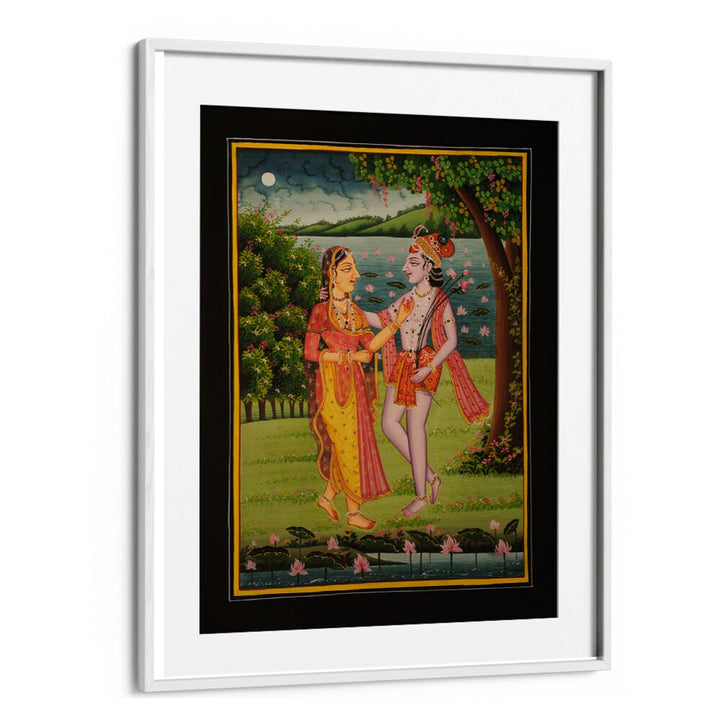 Radha and Krishna depicted in RADHA KRISHNA II, INDIAN ART PAINTINGS, showcasing divine love and devotion.